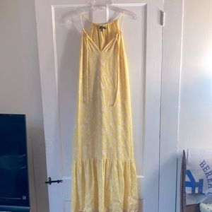 Banana Republic Yellow Floral Sleeveless Dress. Size Medium